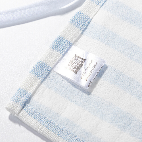 Lněný materiál pro sublimaci - krémový s modrými pruhy