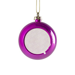 Plastová třpytivá ozdoba na vánoční stromeček ∅ 8 pro sublimaci - tmavě růžová