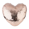 Povlak na polštář ve tvaru srdce 39 x 44 cm s dvoubarevnými flitry pro sublimaci - šampaňské