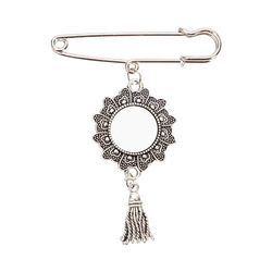 Kulatá brož - spínací špendlík se střapcem pro sublimaci