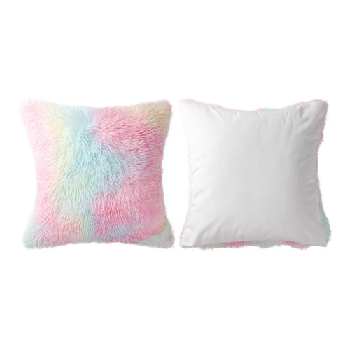 Barevný povlak na polštář 45 x 45 cm z dlouhovlasého rouna a mikrovlákna pro sublimaci