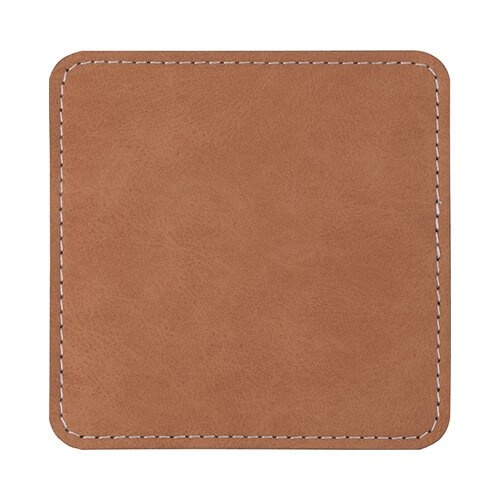 Kožená čtvercová podložka pod hrnek pro sublimaci - hnědá