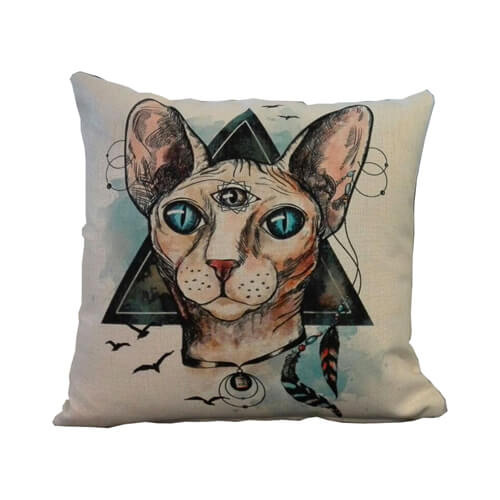 Plátěný povlak na polštář 38 x 38 cm pro sublimaci - kočka