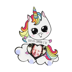 MDF závěs pro sublimaci - Jednorožec - modré kruhy