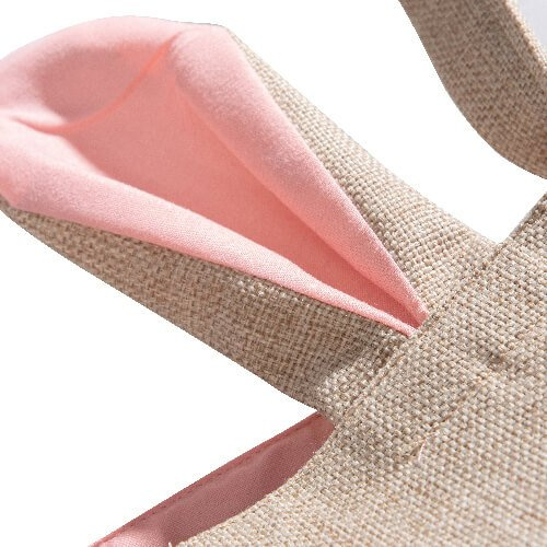 Lněná taška 29 x 34 cm pro sublimaci - růžové uši