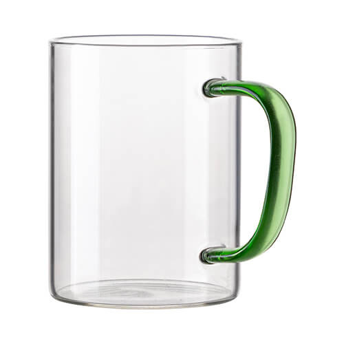 450 ml sklenice se světle zeleným uchem (sublimace)