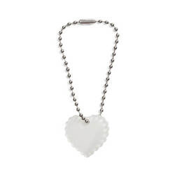 Akrylová visačka na hrnek pro sublimaci - roztřepené srdce na kuličkovém řetízku