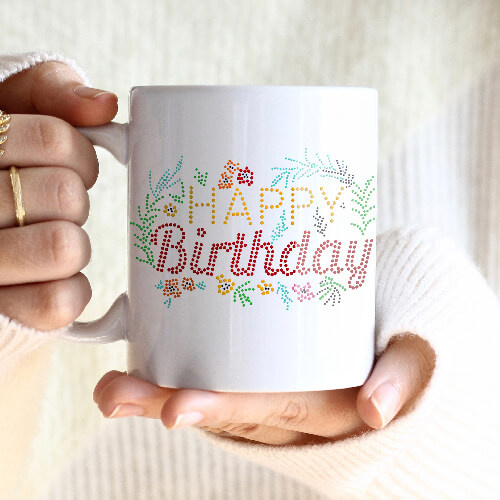 Zirkoniová fólie pro termotransfer - Happy Birthday