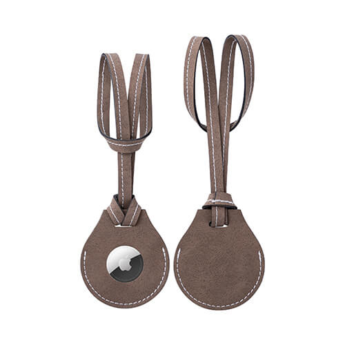 Kožená visačka na popruh zavazadla / pouzdro AirTag pro sublimaci - šedá