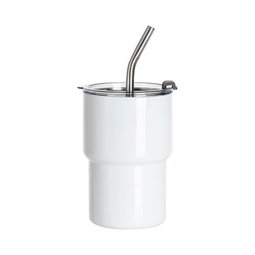 500 ml cestovní hrnek s víčkem a brčkem pro sublimaci - bílý