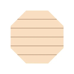 Šestihranný překližkový fotorámeček, pruhovaný, 25,4 x 25,4 cm