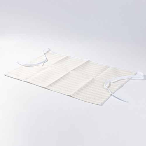 Lněný materiál pro sublimaci - krémový se žlutými pruhy