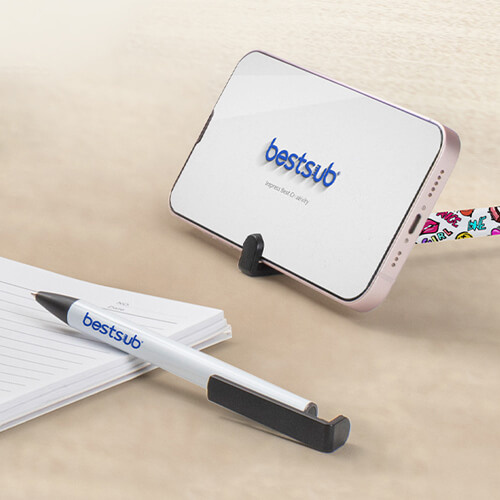 Pero s držákem na smartphone pro sublimaci - bílé tělo