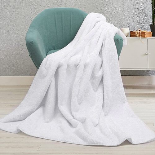 Deka z mikrovlákna a arktického rouna pro sublimaci - bílá