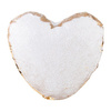 Povlak na polštář ve tvaru srdce 39 x 44 cm s dvoubarevnými flitry pro sublimaci - zlatý