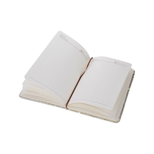 Zápisník A5 s obalem s dvoubarevnými flitry pro sublimaci - červený