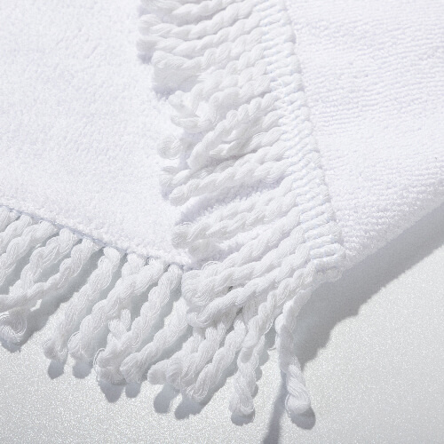 Ručník z mikrovlákna 152 x 76 cm se střapcem pro sublimaci - bílý