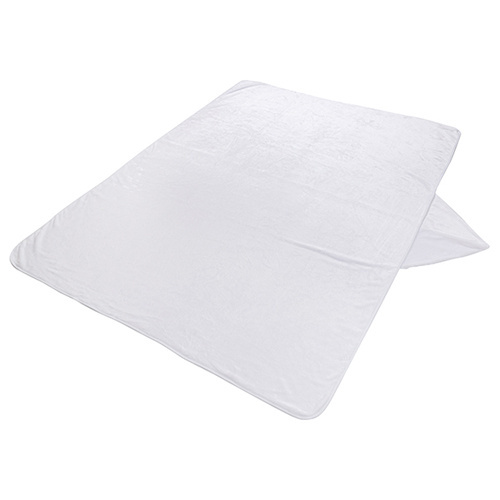 Deka Minky s kapucí pro sublimaci - bílá