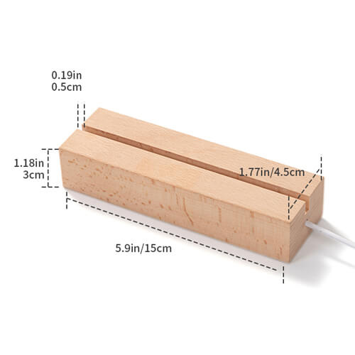 Podstavec LED lampy - obdélníkový 15 cm - teplé světlo