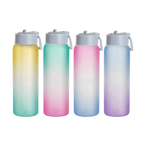 Sportovní láhev z matného skla o objemu 950 ml pro sublimaci - fialovo modrá