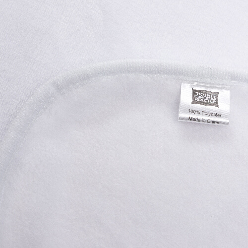 Deka Minky s kapucí 150 x 130 cm pro sublimaci - bílá