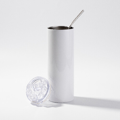 600 ml hrnek s brčkem pro sublimaci - bílý, víčko s umělým ledem