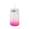 Hrnek Mason Jar 450 ml matný bez ucha pro sublimaci - fialový gradient