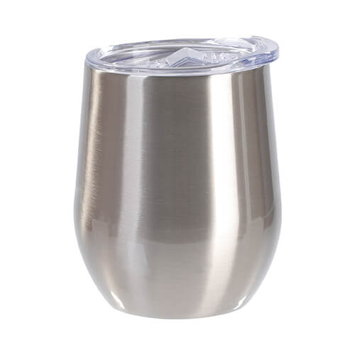 Hrnek na svařené víno 260 ml pro sublimaci - stříbrný s uzavíratelným otvorem na pití