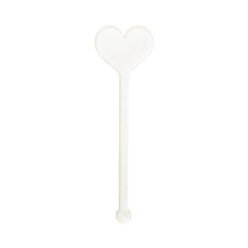 Akrylové míchadlo na nápoje 10 cm pro sublimaci - srdce