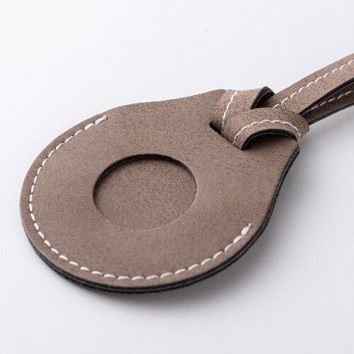 Kožená visačka na popruh zavazadla / pouzdro AirTag pro sublimaci - šedá