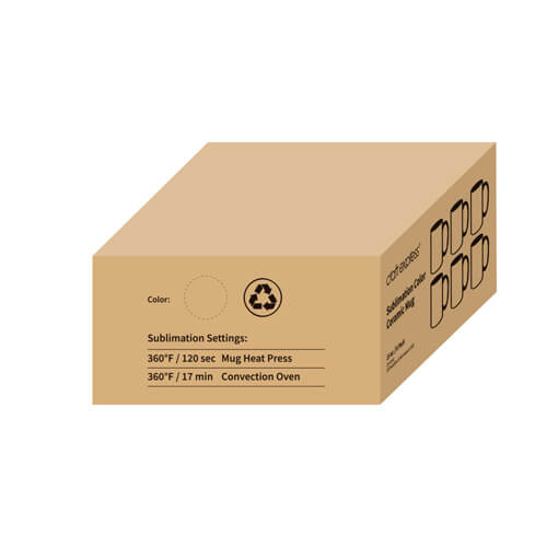 Sada 6 hrnků Funny 330 ml JS Coating s oranžovým vnitřkem a očkem pro sublimaci