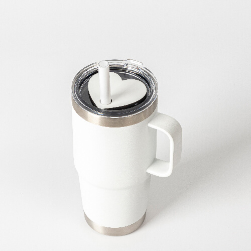 Vláknitá jmenovka na hrnek 480 / 600 / 540 / 750 ml pro sublimaci - srdce