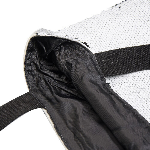 Taška s dvoubarevnými flitry 35 x 38 cm pro sublimaci - černá