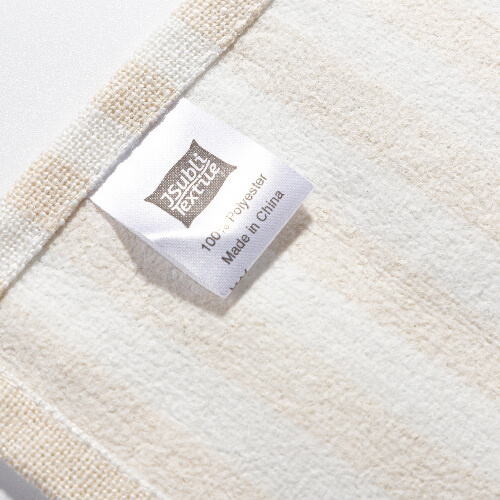 Lněný materiál pro sublimaci - krémový se žlutými pruhy