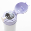 Bidon - 360 ml dětská láhev pro sublimaci - bílá s fialovým uzávěrem