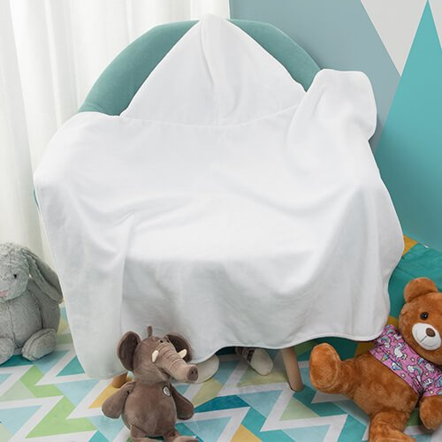 Dětská osuška s kapucí pro sublimaci - bílá