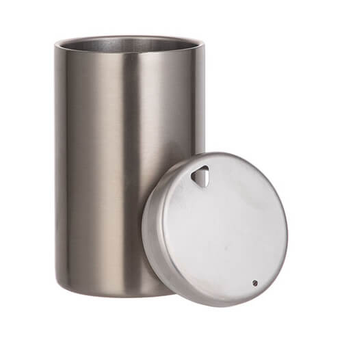 Hrnek bez ouška 400 ml z nerezové oceli s víčkem pro sublimaci - stříbrný