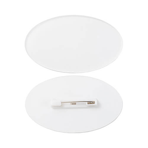 Akrylový odznak 7,6 x 4,5 cm pro sublimaci - oválný