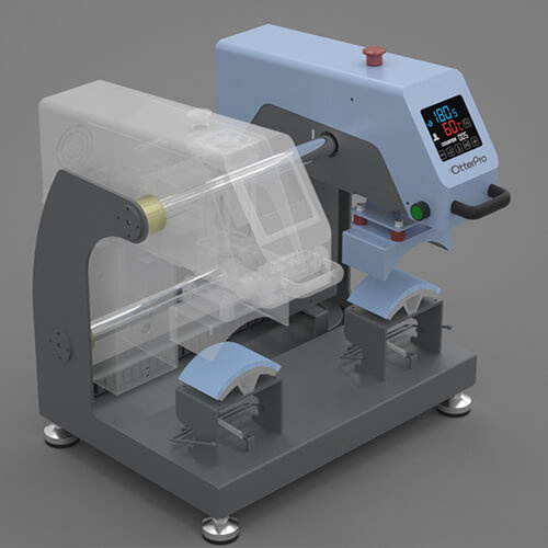 Pneumatický dvoustaniční lis na kšiltovky OtterPro Air