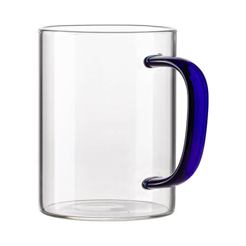 Sklenice 450 ml s tmavě modrým uchem (sublimace)