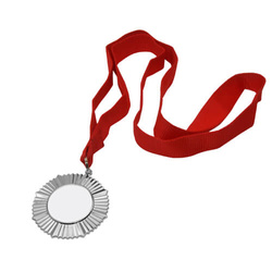Medaile Ø 6 cm / potisk Ø 3,2 cm - stříbrná - sublimační termotransferová