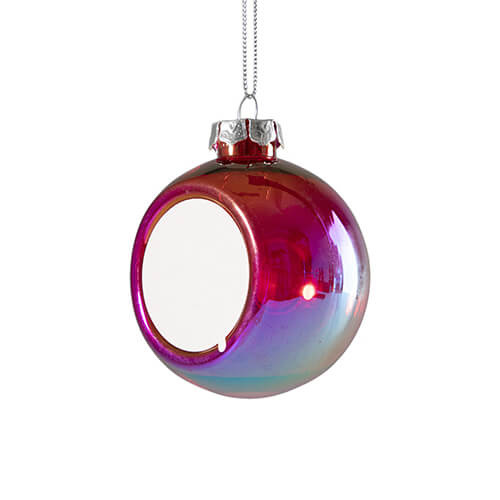 Plastová průhledná ozdoba na vánoční stromeček ∅ 8 pro sublimaci - červená