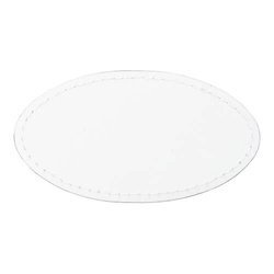 Oválný kožený odznak 8,2 x 4,4 cm pro sublimaci - bílý
