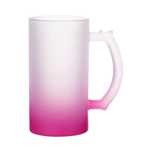 Skleněný matný pohár 470 ml na sublimaci - fialový gradient