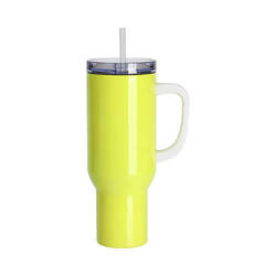 Nerezový cestovní hrnek 1200 ml - neonově žlutý (pro sublimaci)