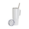 Cestovní hrnek z nerezové oceli o objemu 1080 ml s víčkem a brčkem pro sublimaci - bílý