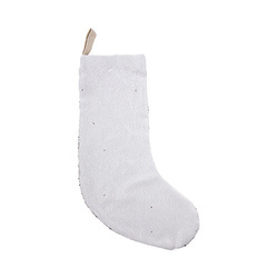 Vánoční ponožka s flitry pro sublimaci - bílá