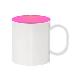 Plastový hrnek 330 ml s růžovým vnitřkem (pro sublimaci)