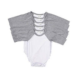 Dětské body s dlouhým rukávem pro sublimaci - šedé rukávy