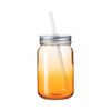 Skleněný hrnek Mason Jar 450 ml bez ucha pro sublimaci - oranžový gradient
